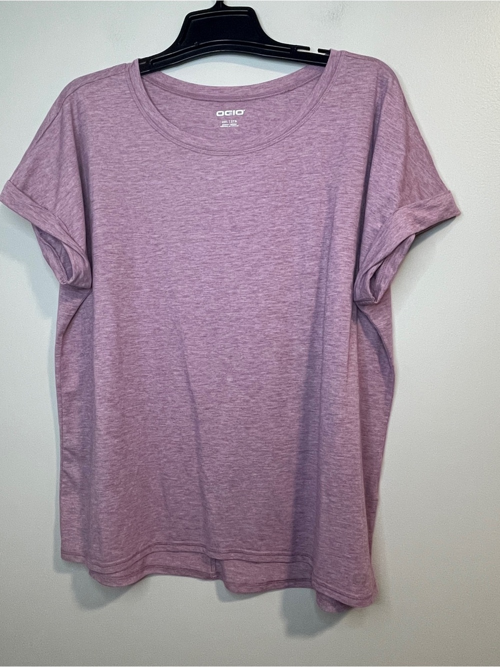 OGIO Ladies Luuma Cuffed Short Sleeve Lilac Heather 2XL